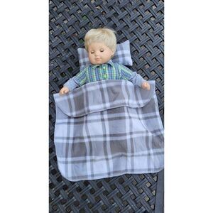15" 18" Doll Bedding Set Pillow and Blanket Fleece American Girl Bitty Baby Doll